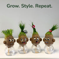 Grow. Style. Repeat. Four styled Growbies with haircuts and accessories