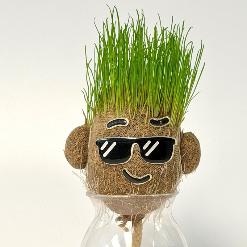 The Happy Grow Guarantee — a happy Growbie with a full head of grass hair