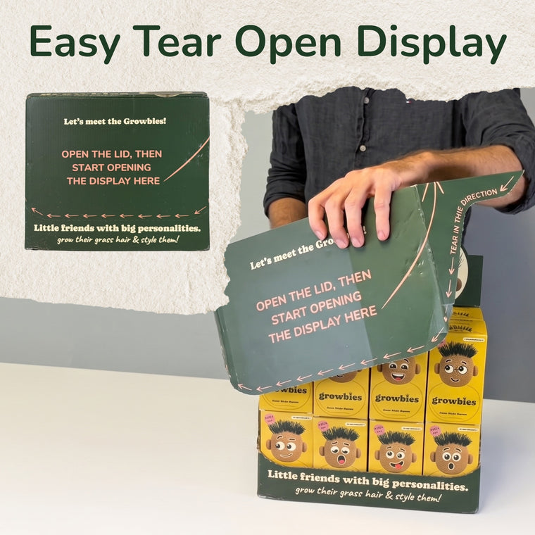 Easy tear-open counter display